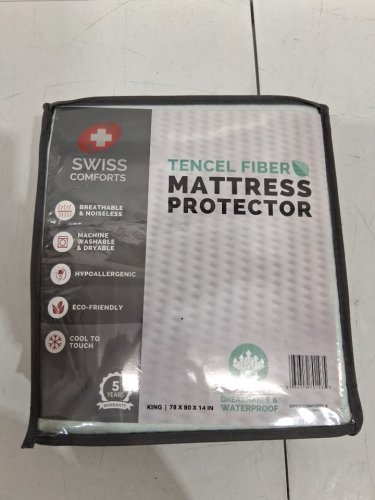 SWISS COMFORTS TENCEL FIBER COOL TOUCH MATTRESS PROTECTOR - KING - WHITE (MODEL: 1262446 image 2