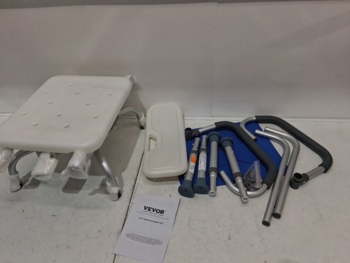 VEVOR Shower Chair 360° Swivel Bathtub Shower Seat with Pivoting Arms - tub transfer bench - white/blue (model: fbl650326) image 4