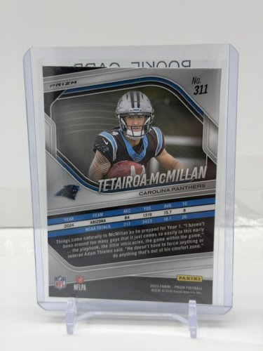 TETAIROA MCMILLAN ROOKIE CARD - 2025 PANINI PRIZM GREEN REFRACTOR # 311 image 2