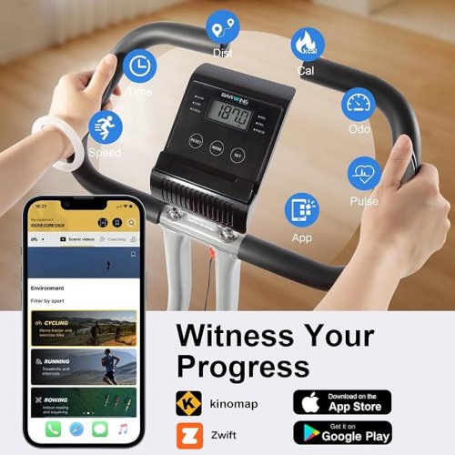 BARWING 3-in-1 Stationary EXERCISE BIKE connect to app - foldable - 350lb capacity - grey (MODEL: BW-FNBM01) image 2