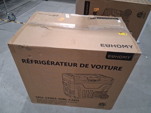 EUHOMY Dual Zone Portable Car Fridge Freezer  LED Digital Display and built-in wheels and handles - 50l  - 100v - Black / Grey (Model:CF003-50BL-CAEH) image 2