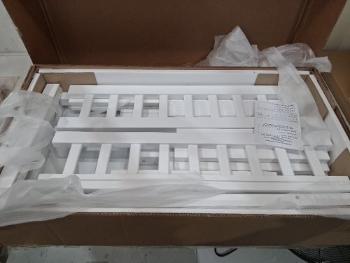 infans wooden baby changing table with storage and included changing pad - 34" x 19" x 34" - white - (model: ac10048wh) image 9