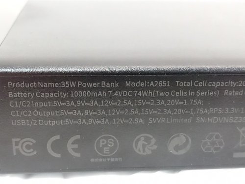 NOBIS 35W Portable Power Bank - 20000mAh - Black - (Model: A2651) image 4