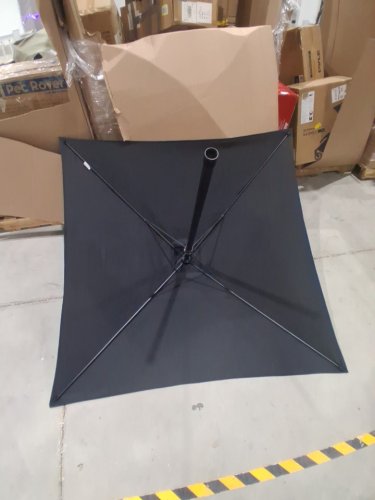 4-Rib Square Push-Up Umbrella - 7.5FT - Black image 5