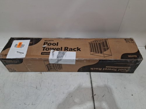 COAST MODERN pvc outdoor 5 pool towel drying rack - 48" x 22" x 38" - white image 2