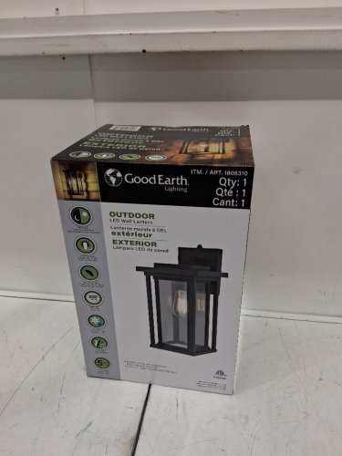 good earth lighting outdoor led wall lantern - 800LM - black (model : 1806310) image 2