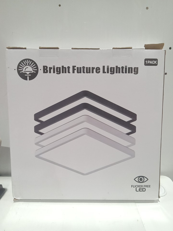 bright future lighting Square Led Flush Mount Ceiling Light - 16"- 3 cct - black (model: bfl16-s400h25-40w) image 2