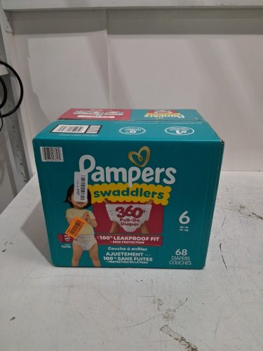 68PK PAMPERS SWADDLERS DISPOSABLE DIAPERS - SIZE 6 (35+LBS) image 2