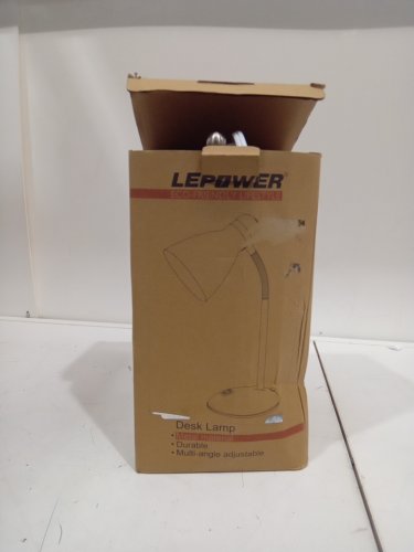Lepower-tec Flexible Gooseneck Metal Desk Directional Table Lamp - 14" - E26 Bulb Base - White image 2