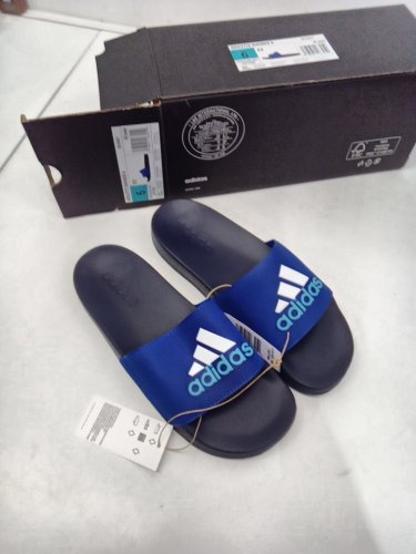 kid's adidas adilette shower k slides - 6 - navy blue/royal blue (style: ie2606/1977796) image 2