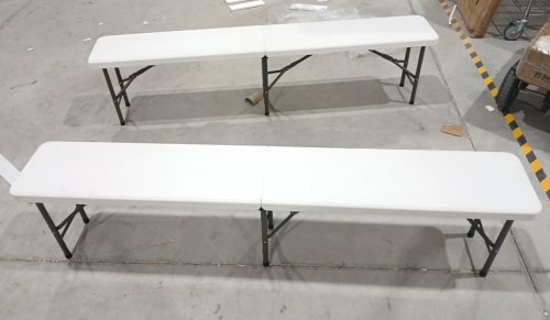 2PK Portable Plastic Folding Bench - 6FT - White (Model: FT-2H802) image 3