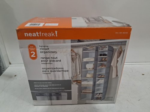 2PC Neatfreak Hanging Closet OrganizerS - 6 SHELF / 10 SHELF - GREY (MODEL: 1832728) image 2
