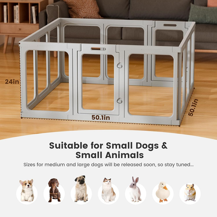 gardner pet 12 panel acrylic dog pen - 23.6" x 15.8" - white (model: gp013025wh) image 2