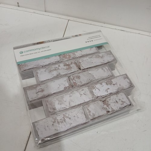 10pk Commomy Faux Brick PVC Peel and Stick Wall Panels - 11.8" x 11.8" - grey - (model:	COM-C158) image 3