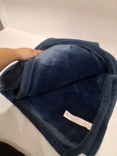 fuzzy throw blanket - 57.5" x 67.5" - navy blue (model: 1901562) image 3