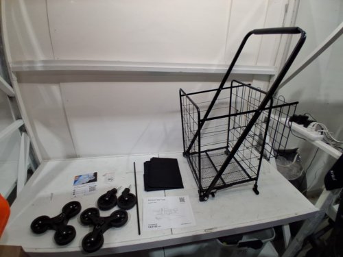 Garvee Stair Climbing Collapsible Shopping Cart with Waterproof Basket Liner & 360° Swivel Wheels - 135LBS Moving state CAP - 200LBS Stationary state Cap - 21.7" x 19.7 x 41.3" - Black (Model: PEP_3344JWNH) image 4