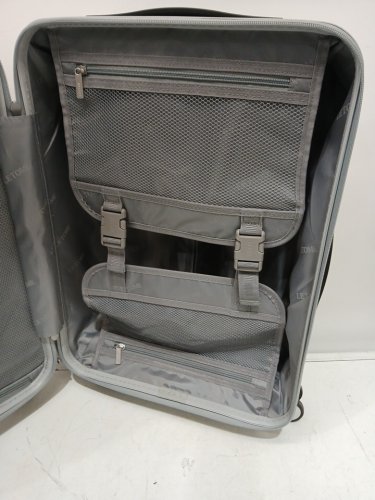 letome hardside spinner carry on luggage suitcase with aluminum handle and tsa locks - 20" - grey (MODEL: 1942341) image 5