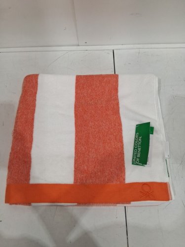 United Colors of Benetton Beach Towel - 35" X 63" - orange/white (MODEL: 2040372) image 2