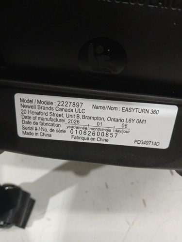 GRACO EASYTURN 360 2-IN-1 CONVERTIBLE CAR SEAT - CYRAN BLACK/GREY (MODEL: 2227897) image 5