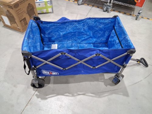 Overmont Foldable Collapsible Wagon with Tailgate - 200L - 300lbs cap - blue (model: om006034) image 7