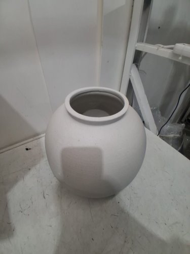 LE TAUCI GARDEN Sandstone decor Ceramic Rustic round Vase - 10.8" - Sandstone White (model: LGLGFV006WT11S1-US) image 3