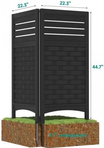 4PK  KINYING Outdoor Air Conditioner/Garbage Can Privacy Screen Fence -  (Model: KY-WL002AM-BLACK) image 2