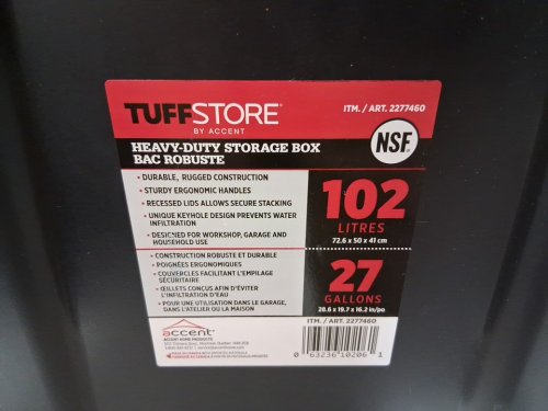 2PK Accent Pro Series heavy duty tote storage bin - 120l - red/black (model: 2277460) image 3