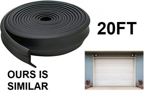 GARAGE DOOR BOTTOM SEAL STRIP - 20ft x 4" - black image 1