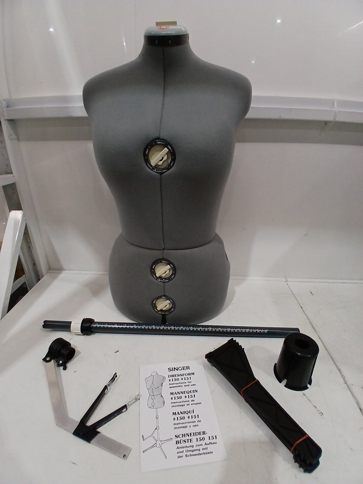 singer Pinnable Mannequin Body Torso with 360 Degree Hem Guide- medium/large - grey (model: df151ml-gr) image 3