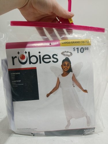 3PC GIRLS RUBIES ANGEL COSTUME - LARGE (10-12) - WHITE (STYLE: 887749) image 2