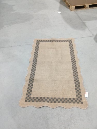 jute checkered rug - 34" x 58" - brown image 3