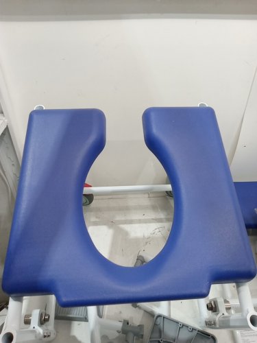 KMINA Adjustable Rolling Shower Commode Wheelchair - 265lb max - blue (model: K30032) image 7