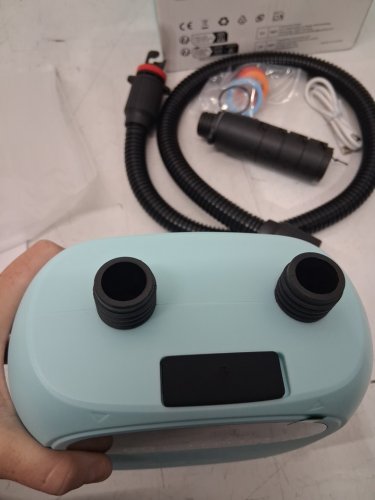 dwndpump portable electric rechargeable paddle board pump - 20psi/2600mah - green (model: D16PRO) image 4