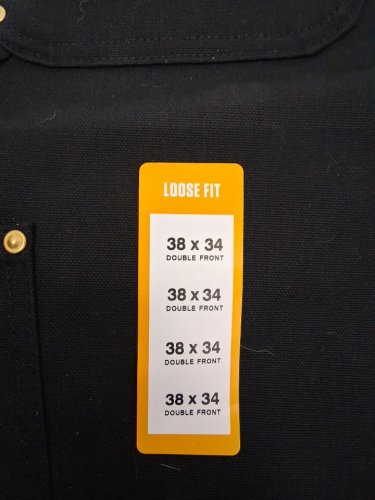 MEN'S CARHARTT LOOSE FIT FIRM DUCK DOUBLE FRONT WORK PANTS - 38W x 34L - BLACK (STYLE: B01-M) image 4
