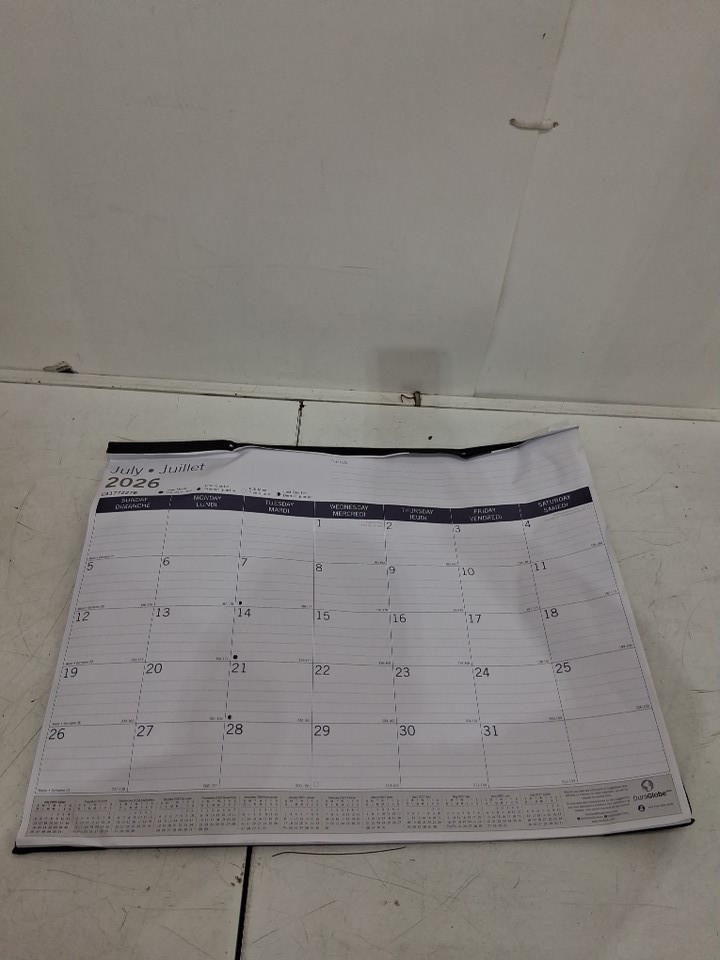 Blueline 2026 DuraGlobe™ Monthly Desk Pad Calendar - 22" x 17" - white image 2