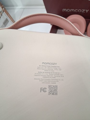 momcozy  Air 1 Ultra-Slim Hands-Free Wearable Breast Pump with wireless charging Case - cozy red  (model: air 1) image 8