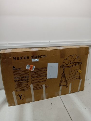 Baby Bassinet Bedside Sleeper crib - grey/white image 2