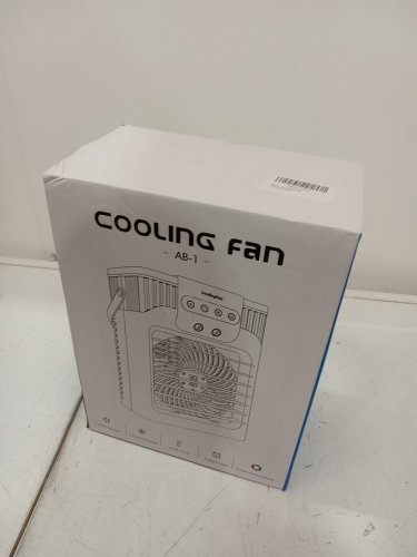 TIOKVIOP 4-in-1 personal portable evaporative air cooling fan with remote, 3 wind speed, 3 cool mist, 2-8 hour timer, and led light - WHITE (model: ab-1) image 2