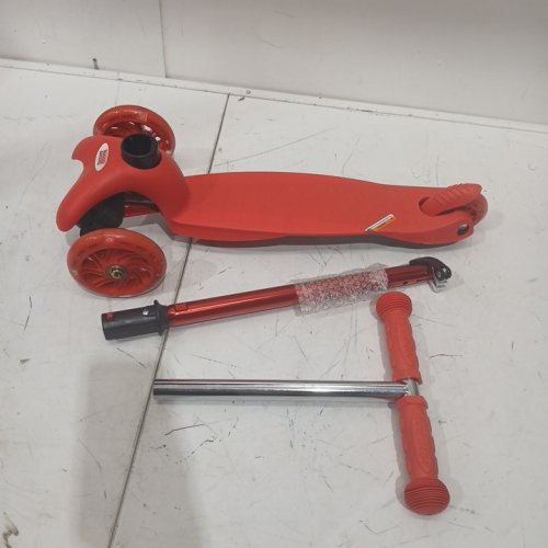 Rugged Racers Mini Deluxe Wheel Kick Scooter with Led and Adjustable Height 22" -27"-RED image 3