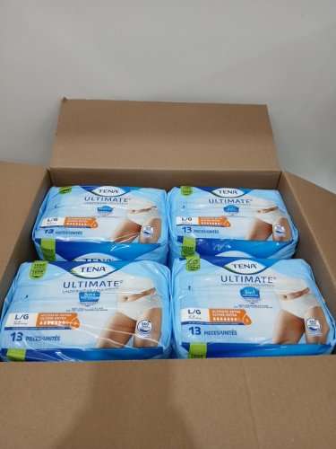 52pk adults UNISEX TENA ULTIMATE 3X EXTRA DRY & ODOR PROTECTION UNDERWEAR - LARGE (45" - 58") (MODEL: 072323 V-01) image 4