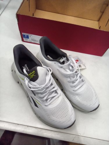 men's reebok zig dynamica running shoes - 9 - white / grey / green (model:6699011/100244518) image 2