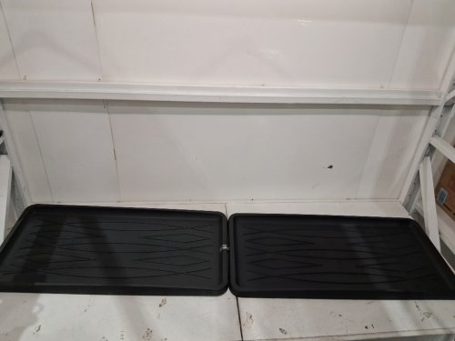 2PK LARGE WATER-RESISTANT PLASTIC WEATHER BOOT TRAY - UTILITY SHOE MAT FOR INDOOR/OUTDOOR USE - 35.5" X 18" - BLACK (MODEL: 75-ST6102) image 2
