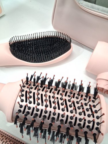 mescomb 5-in-1 Hair Styler/Dryer Brush WITH High-Speed Hot Air AND TRAVEL CASE - 1400W - LIGHT PINK (MODEL: hl-3030c) image 6