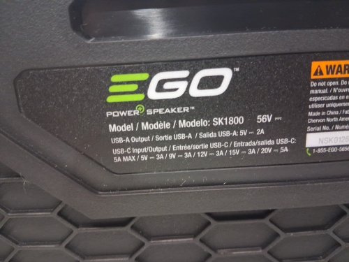 EGO Power+ Bluetooth Speaker Compatible with All EGO 56V Batteries *tOOL ONLY* - 180w - BLACK (mODEL: SK1800) image 8