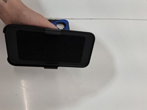 phone case with belt hip holster clip and stand - for galaxy xcover 6 pro - black/blue image 4