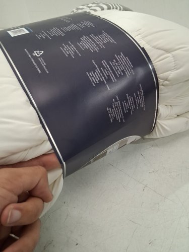 BERKSHIRE reversible down alternative cooling comforter - king - WHITE/GREY stripes (model: 1986201) image 4