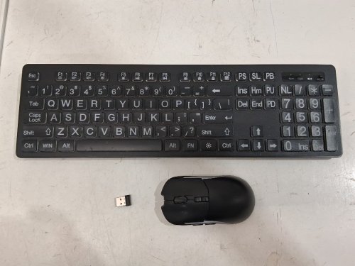 2PC LARGE PRINT BACKLIT WIRELESS KEYBOARD & MOUSE - BLACK (MODEL: lzb001) image 4