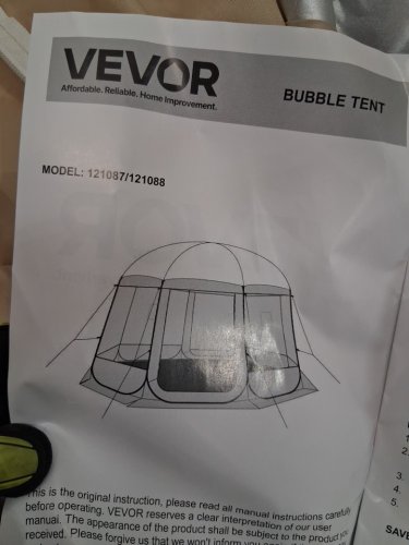 pop up bubble tent with waterproof top cover - 15ft x 7FT, fits up to 15 people - beige - (model: 121088) image 10