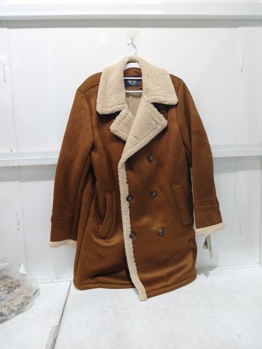 MENS dockers Faux Shearling Midlength Overcoat - medium - brown (style: dm2js226) image 3