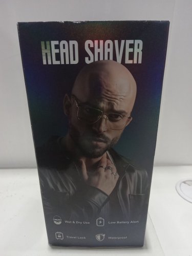 clforczh rechargeable head shaver designed for the bald image - wet & dry use - 5W/800mAh - LED display - blue/black (model: 8780) image 4